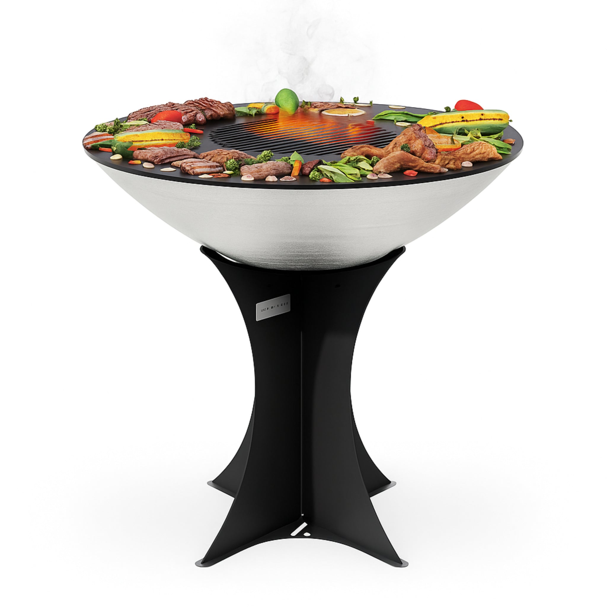 Arteflame 40″ Platinum Series — Stainless Fire Bowl Flat-Top Grill with Euro Base (Stainless or Powder-Coated: Black/Red/Yellow)