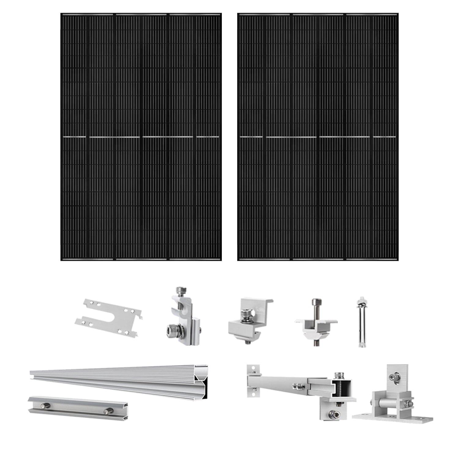 410 Watt Monocrystalline Solar Panel (2 Pack) With Solar Panel Mount Rack