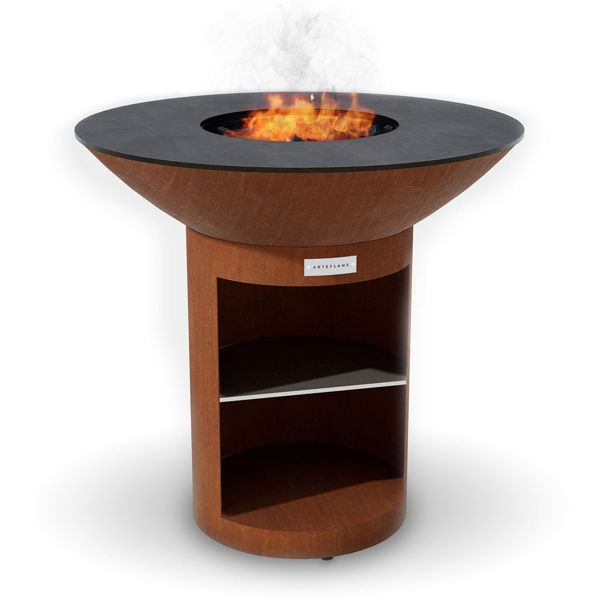 Arteflame Classic 40″ — Storage Base Flat-Top Grill & Fire Bowl (CORTEN Steel)