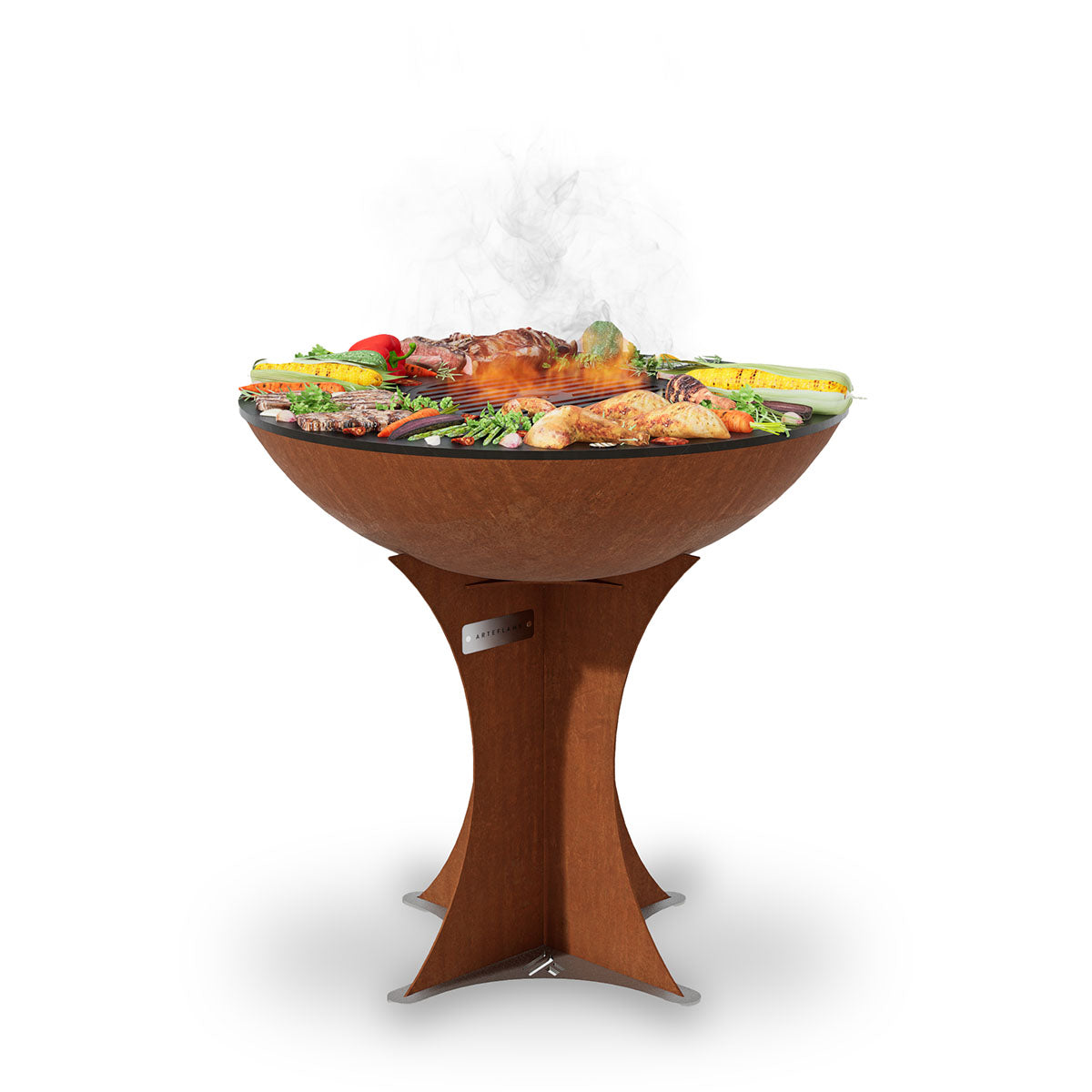 Arteflame Classic 30″ — Euro Base Flat-Top Grill & Fire Bowl (CORTEN Steel)