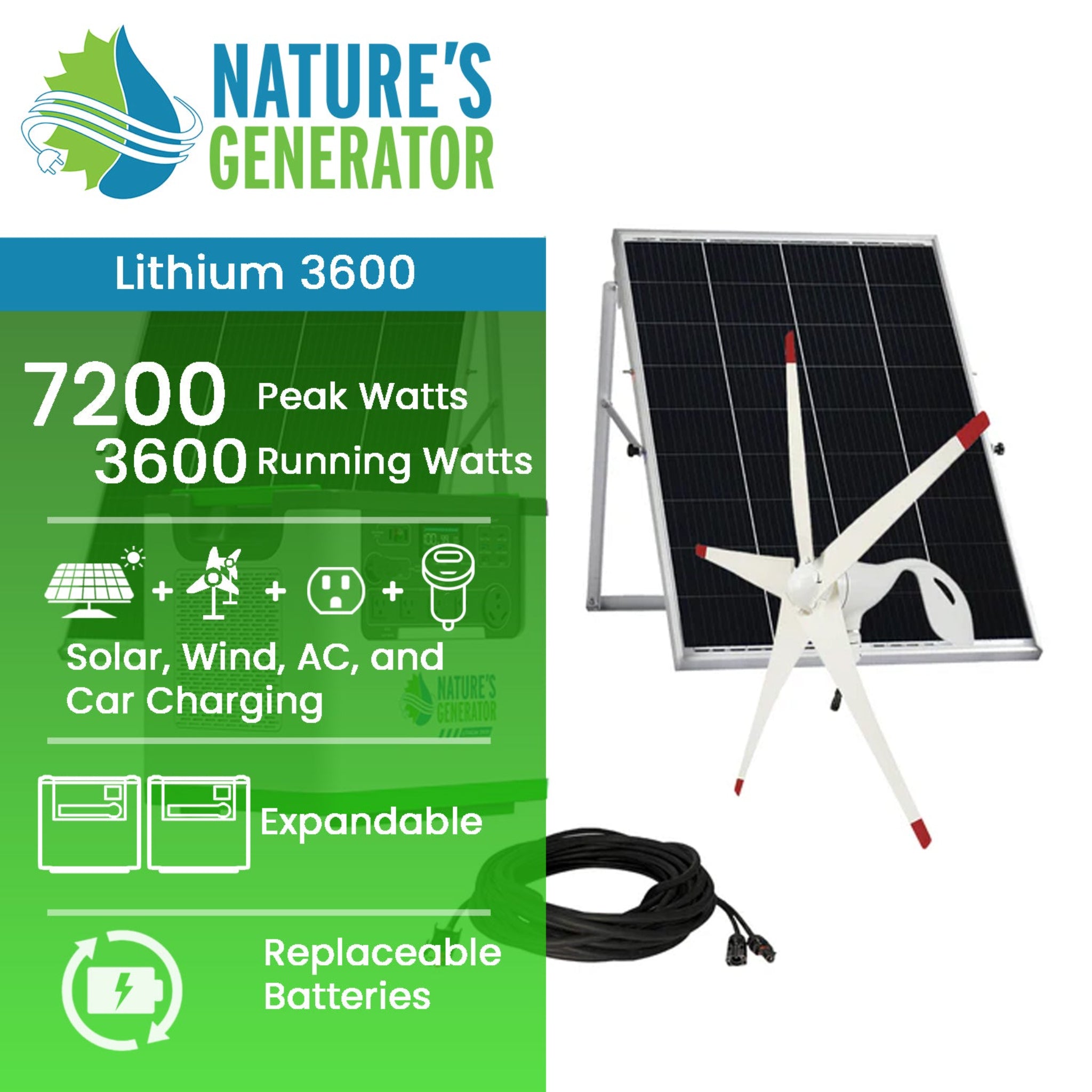 Nature's Generator Lithium 3600 Solar Generator