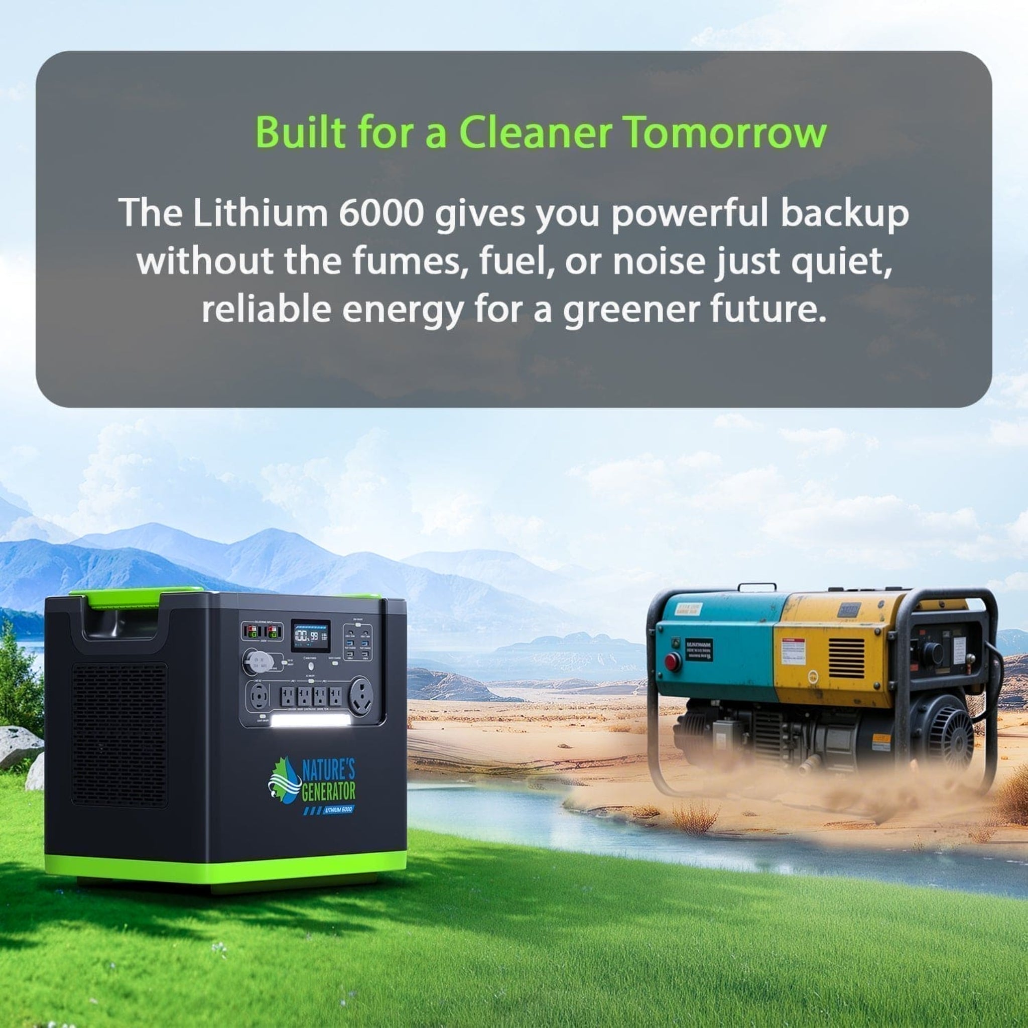 Nature's Generator Lithium 6000 with Solar Panel