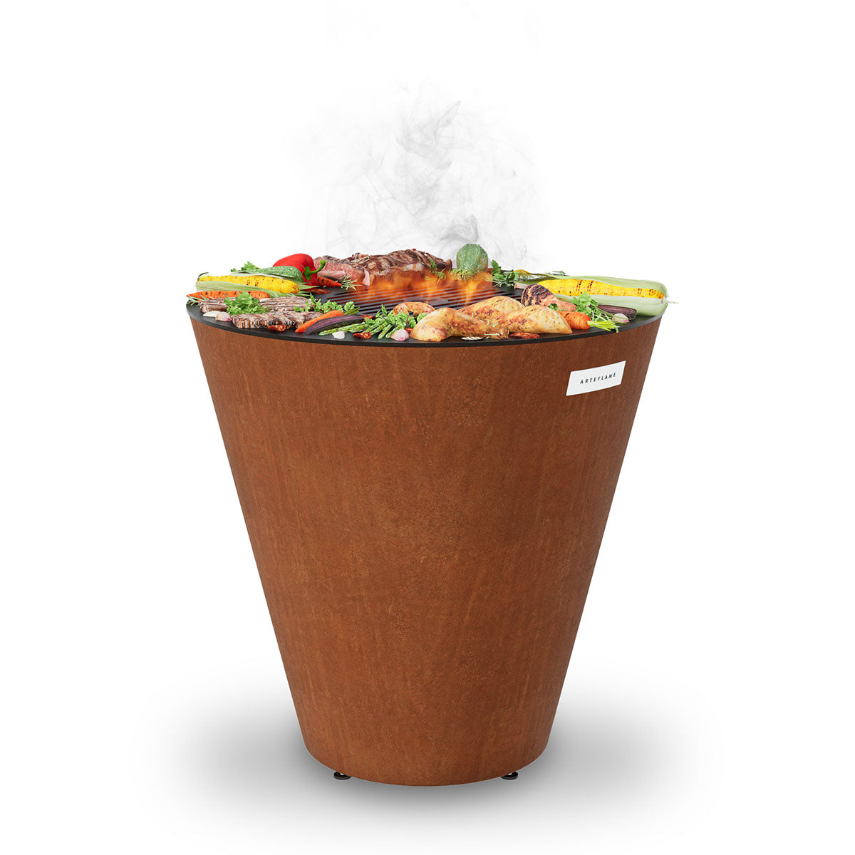 Arteflame ONE30 — 30″ One Series Flat-Top Charcoal Grill & Fire Bowl (Single-Piece CORTEN Steel)