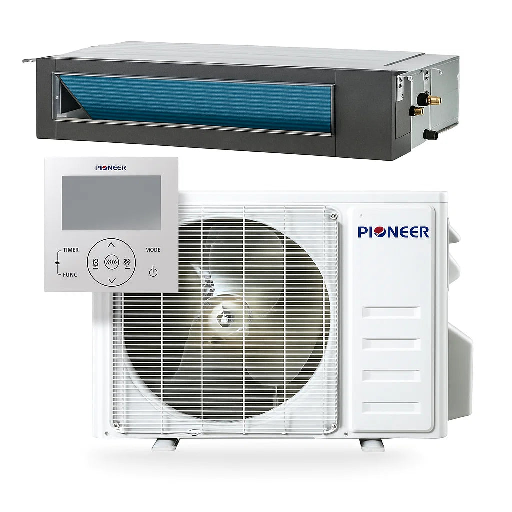 Pioneer® Quantum Ultra™ 18,000 BTU 21 SEER2 230V Ceiling Concealed Ducted Mini-Split Air Conditioner Inverter Heat Pump Full Set