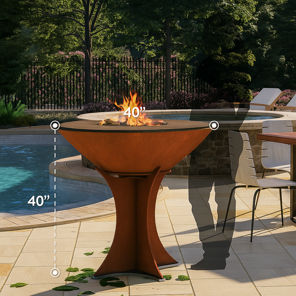 Arteflame XXL 40" Flat Top Grill - High Euro Base