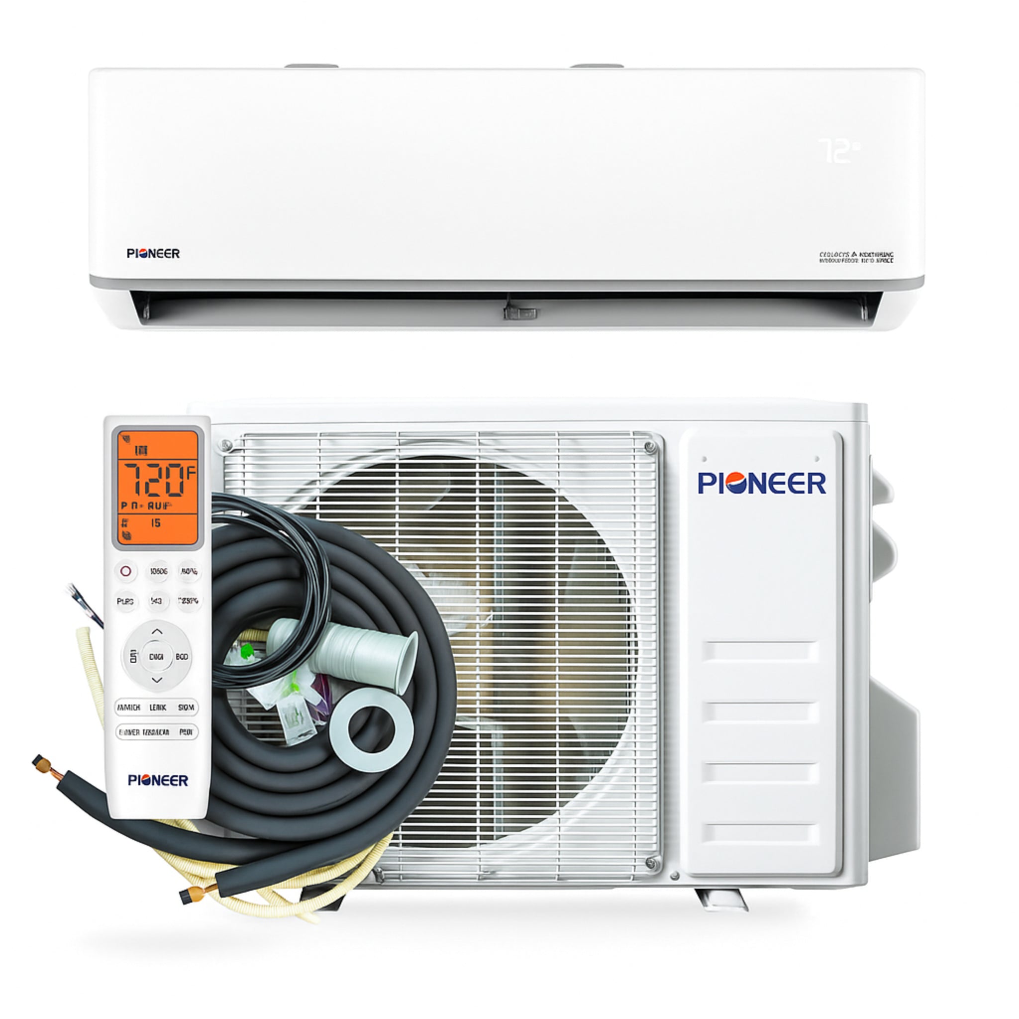 Pioneer® Quantum Ultra™ 9,000 BTU 24 SEER2 115V High-Wall Ductless Energy-Star Mini-Split Air Conditioner Inverter Heat Pump Full Set