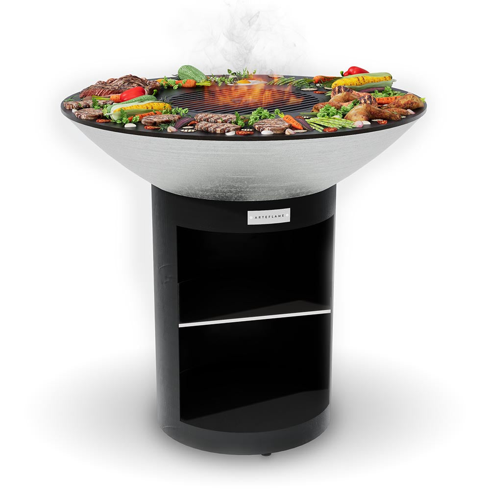 Arteflame Classic 40″ — Storage Base Flat-Top Grill & Fire Bowl (CORTEN Steel)