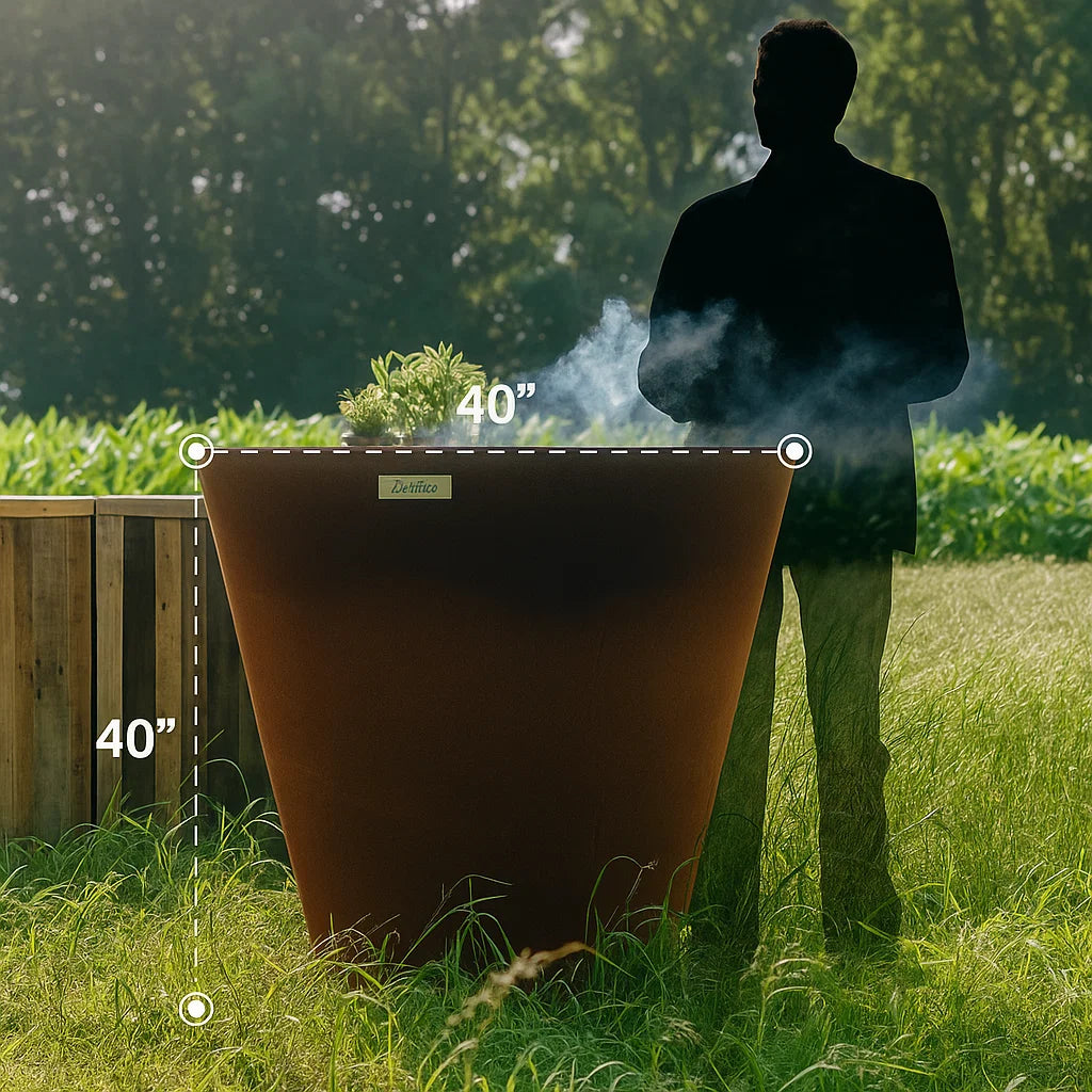 Arteflame One Series 40″ — XXL Flat-Top Charcoal Grill & Fire Bowl (Single-Piece CORTEN Body)