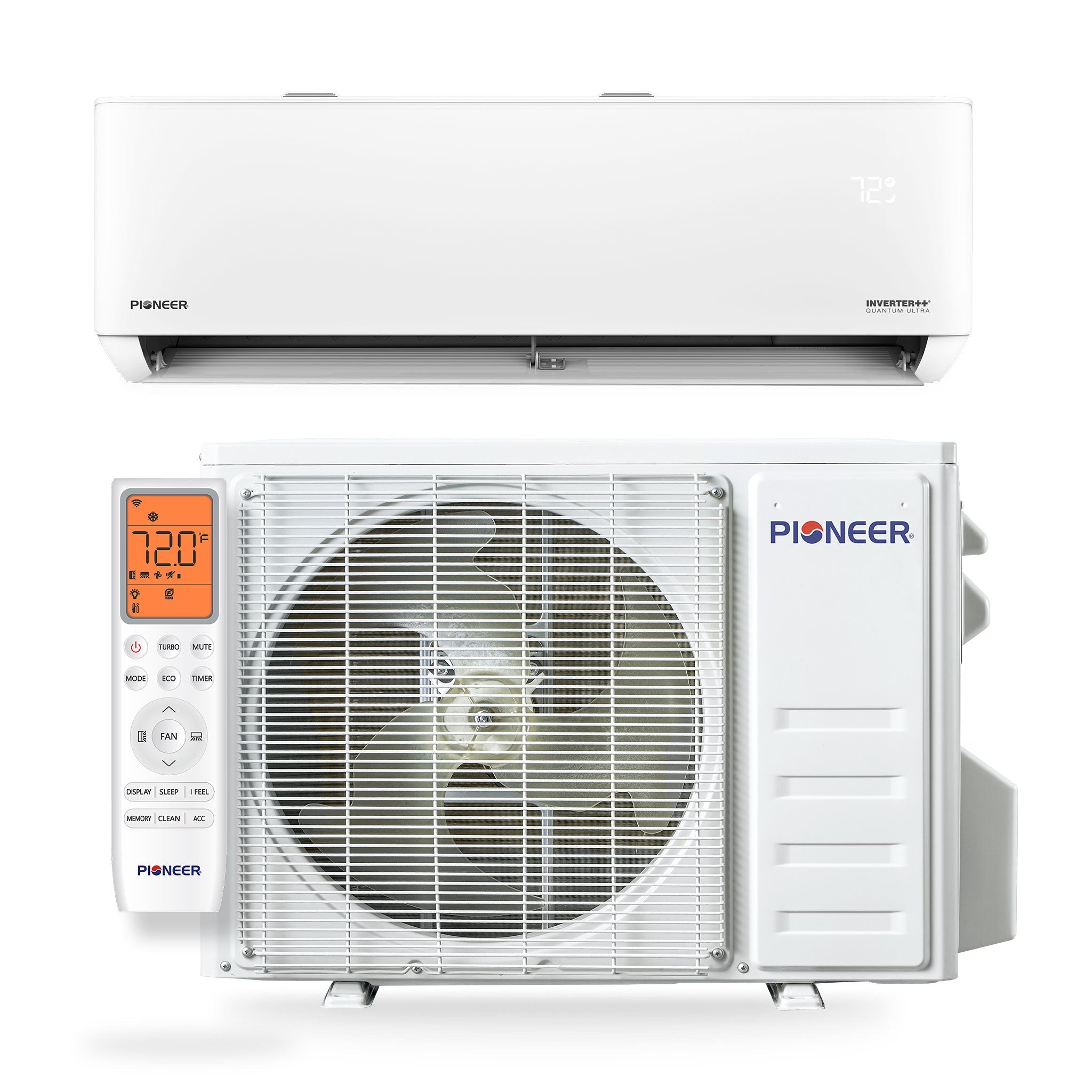 Pioneer® Quantum Ultra™ 24,000 BTU 23 SEER2 230V High-Wall Ductless Energy-Star Mini-Split Air Conditioner Inverter Heat Pump Full Set
